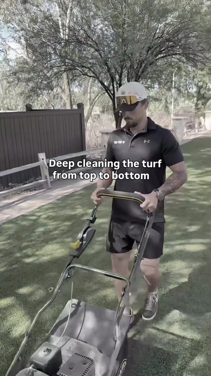 Deep cleaning artificial turf at a Phoenix wedding venue - Turf Tune Up